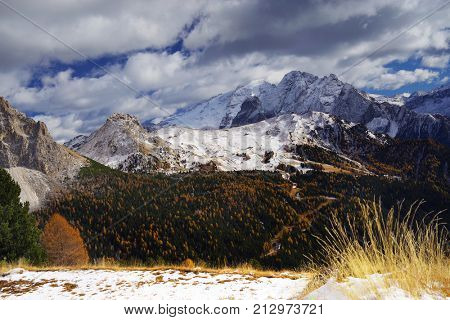 Alpine landscape in the Dolomites, Italy, Europe