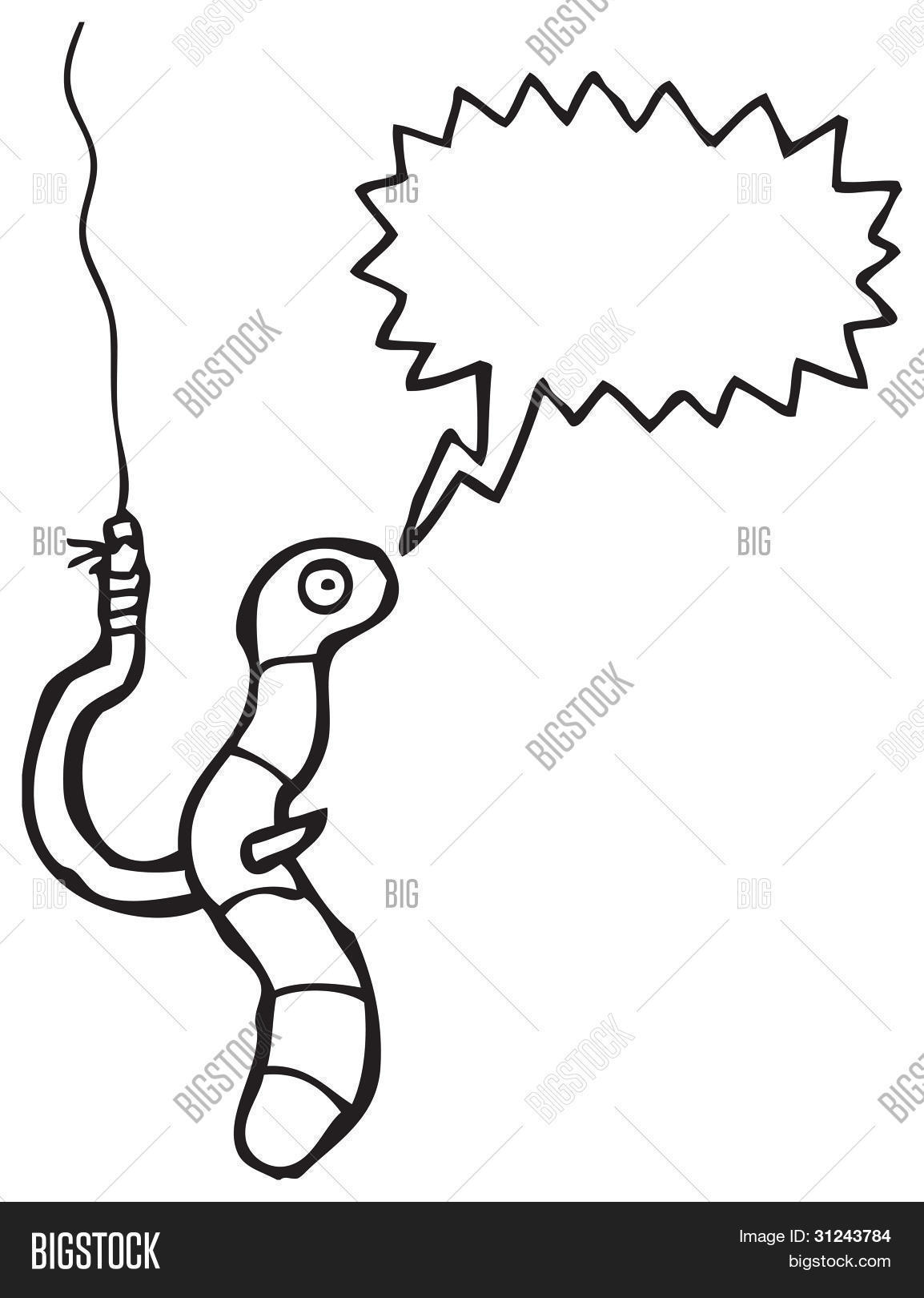Cartoon Worm On Hook Image & Photo (Free Trial) | Bigstock