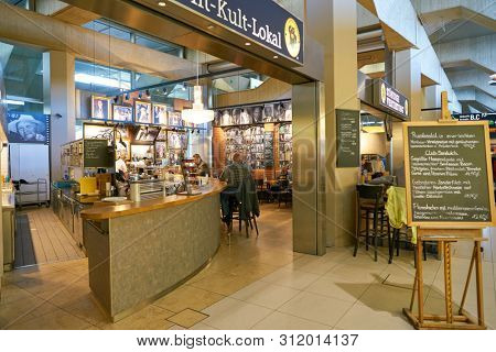 COLOGNE, GERMANY - CIRCA OCTOBER, 2018: interior shot of Cologne Bonn Airport.