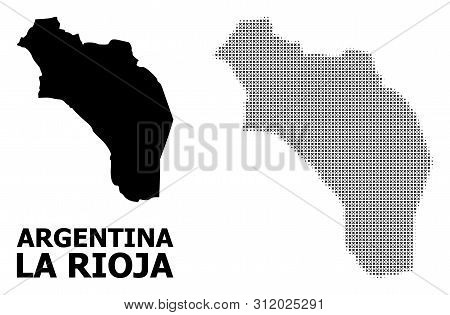 Halftone And Solid Map Of Argentina - La Rioja Composition Illustration. Vector Map Of Argentina - L