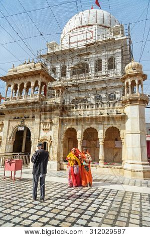 Deshnok, India - February 11, 2019: Karni Mata Temple Or Rats Temple In Deshnok. Rajasthan