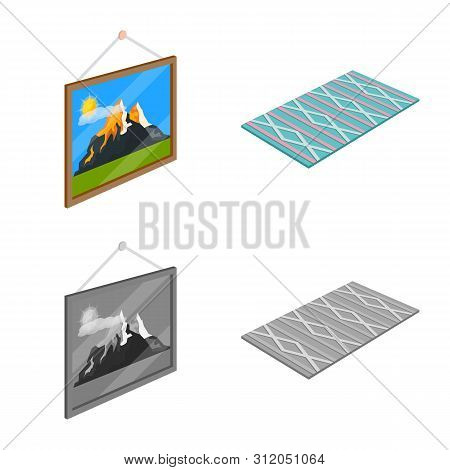 Vector Design Of Bedroom And Room Symbol. Collection Of Bedroom And Furniture Vector Icon For Stock.