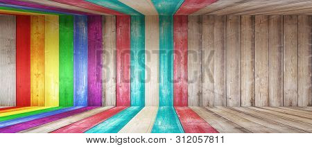 Grunge Surface With Wood Texture Background. Wood Texture Background Surface With Lgbt Natural Patte