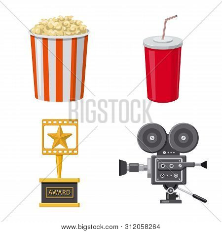 Vector Design Of Cinema And Theater Icon. Set Of Cinema And Entertainment Stock Symbol For Web.
