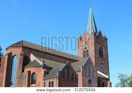 Saint Michaels Church In City Center Of Slagelse In Denmark.