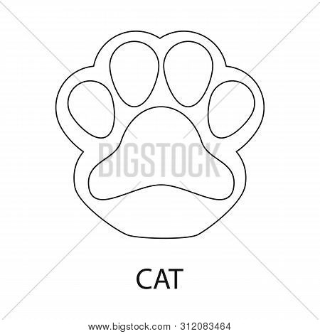 Isolated Object Of Paw And Cat Symbol. Set Of Paw And Skin Vector Icon For Stock.