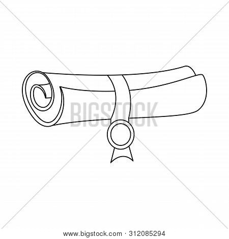Isolated Object Of Scroll And Aged Icon. Set Of Scroll And Paper Stock Vector Illustration.
