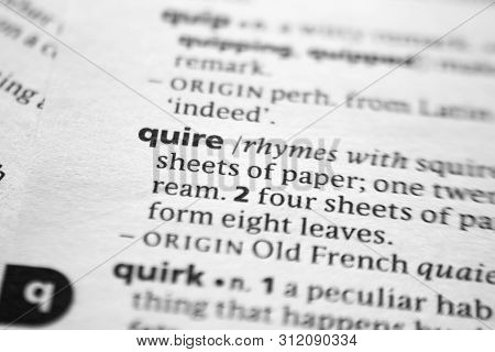 Word Or Phrase Quire In A Dictionary