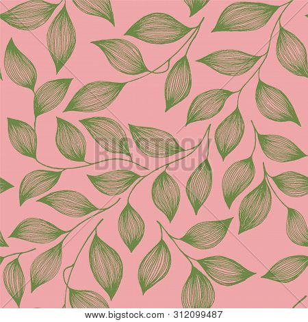 Packaging Tea Leaves Organic Seamless Pattern Vector. Decorative Tea Plant Bush Green Leaves Floral 