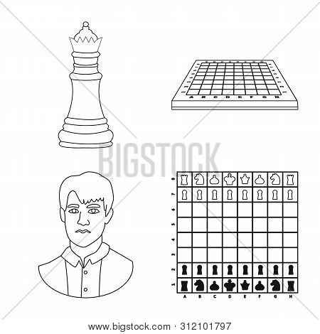 Isolated Object Of Piece And Strategy Symbol. Set Of Piece And Play Vector Icon For Stock.