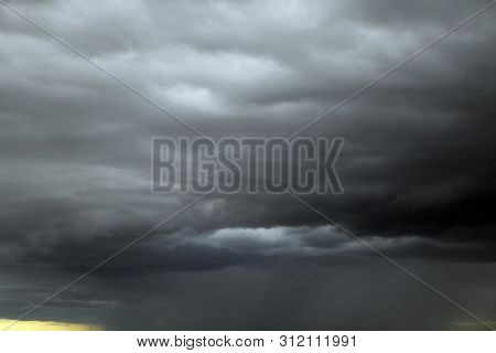 Beautiful storm sky with clouds, apocalypse, tunder, tornado