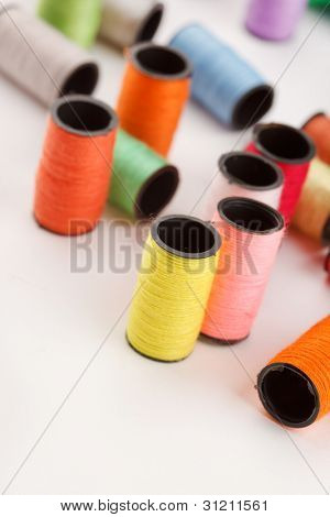 bobbins of lurex thread