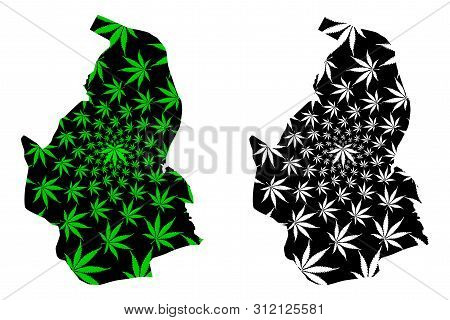 Nevsehir (provinces Of The Republic Of Turkey) Map Is Designed Cannabis Leaf Green And Black, Nevşeh