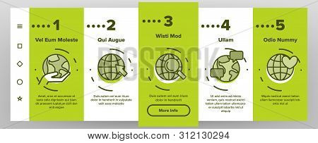 World, Globe, Planet Earth Vector Onboarding Mobile App Page Screen. Traveling Around Planet, Chatti
