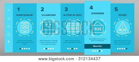 Color 404 Http Error Message Vector Onboarding Mobile App Page Screen. 404 Page Not Found Outline Sy