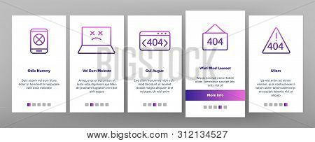Color 404 Http Error Message Vector Onboarding Mobile App Page Screen. 404 Page Not Found Outline Sy