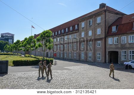 The Guards Of Rosenborg Castle At Copenhagen On Denmark