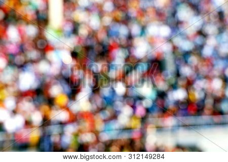 Blurred Crowd Of People, Unrecognizable Crowded Population As Blur At Wagah Border