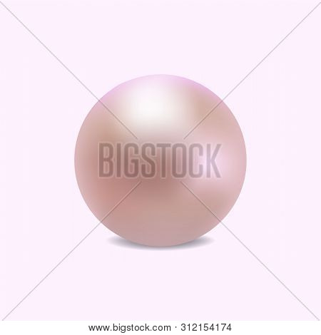 Realistic Puprle Pearl For Luxury Accessories. Decoration Pearl Logo, Icon For Cosmetic, Jewelry, Je
