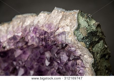 Big Geode Found In Europe With White And Purple Crystals In The Inside