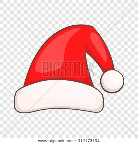 Santa Claus Red Hat In Cartoon Style Isolated On Background For Any Web Design
