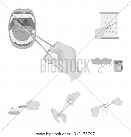 Manipulation By Hands Monochrome Icons In Set Collection For Design. Hand Movement In Medicine Bitma