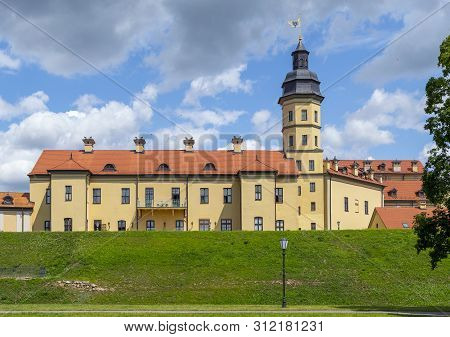 Nesvizh, Belarus - July 13, 2019: Residential Castle Of The Radziwill Family. After Reconstruction, 