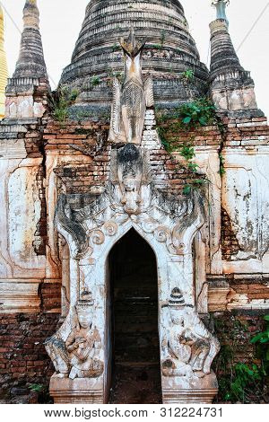 Shwe Indein Pagoda In The Village Of Indein, Near Ywama, Inle Lake, Myanmar Burma