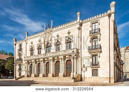 Burgos,spain - May 12,2019 - View At The Palace Of The Captains General In Burgos. Burgos Is A City 