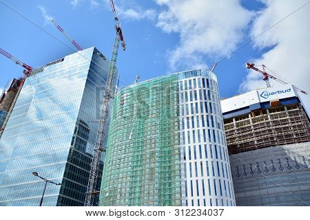 Warsaw, Poland. 18 July 2019. Construction Of The Warsaw Hub. The Warsaw Hub Will Comprise 75,000 Sq