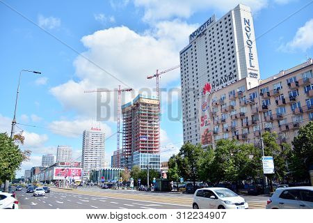 Warsaw, Poland. 18 June 2019. Construction Of The Widok Towers Office Building.