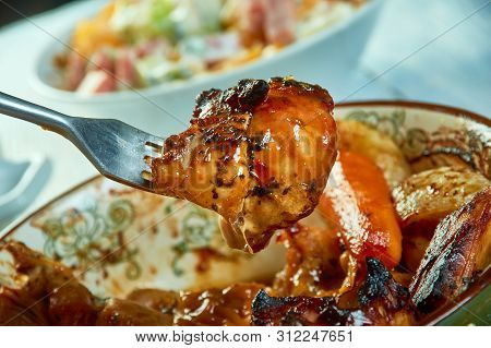 Apricot Glazed Chicken With Fingerling Potatoes