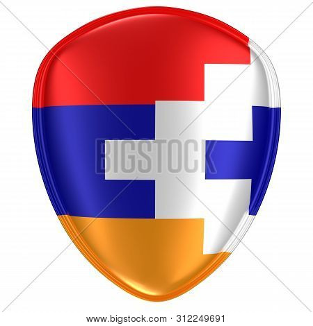 3d Rendering Of A Nagorno-karabakh Flag Icon On White Background.