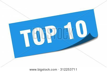 Top 10 Sticker. Top 10 Square Isolated Sign. Top 10