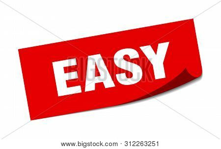 Easy Sticker. Easy Square Isolated Sign. Easy