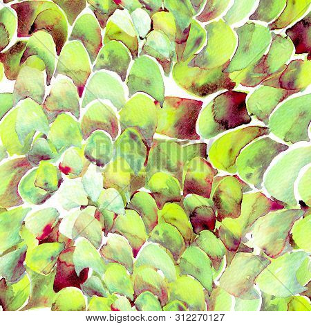 Sage Green Snake Seamless Pattern. Watercolor Hand Drawn Python Print.  Cobra Skin Exotic Texture. G