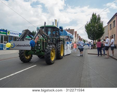 Kirchheimbolanden, Rheinland-pfalz, Germany-06 23 2019: Holiday Parade On Streets Of German Town Dur