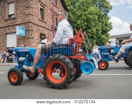Kirchheimbolanden, Rheinland-pfalz, Germany-06 23 2019: Holiday Parade On Streets Of German Town Dur