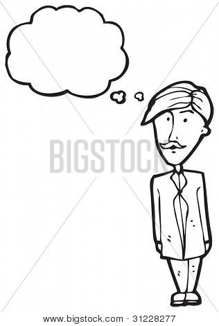homem de bigode sensata dos desenhos animados