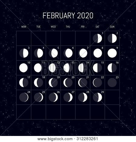Moon Phases Calendar Vector Photo Free Trial Bigstock