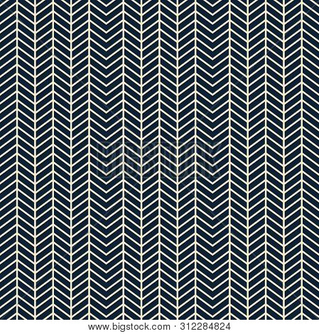 Dark Blue Zigzag Seamless Pattern - Fabric Design Collections