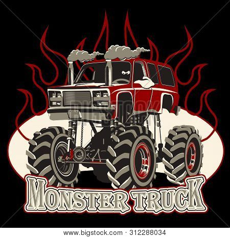 Cartoon Monster Truck. Available Eps-10 Separated By Groups And Layers For Easy Edit