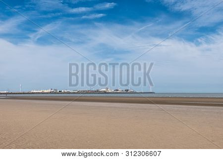 Zeebrugge, Flanders, Belgium -  June 18, 2019: Long Shot On Lng Terminal In Port Of Zeebrugge Under 