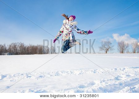 jumping girl outdoor