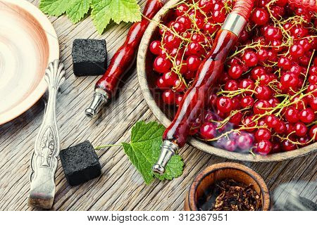 Hookah Smoking With Red Currant