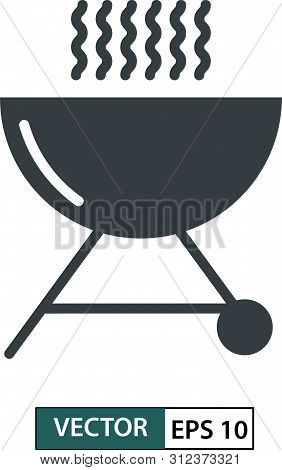 Flat Barbaque Icon. Line Style. Vector Illustration Eps 10