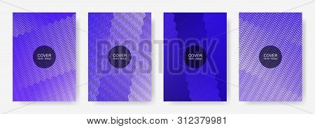 Zig Zag Lines Halftone Banner Templates Set, Gradient Stripes Texture Vector Backgrounds For   Scien