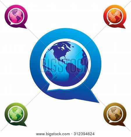 The Logo Is Suitable For Media App Icons, Discussion Forums, Seminars, Logo, And Speech World Logo A