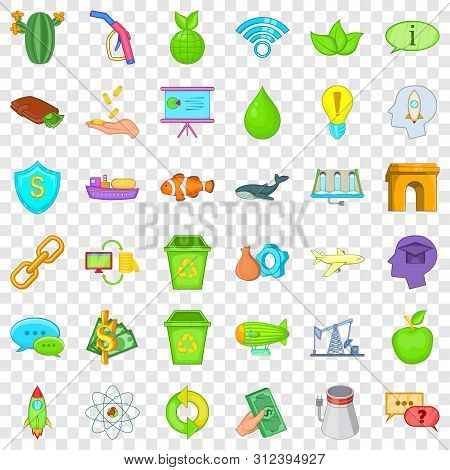 Eco Care Icons Set. Cartoon Style Of 36 Eco Care Icons For Web For Any Design