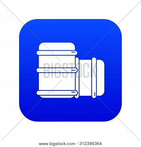 Paintball Barell Equipment Icon Blue Isolated On White Background